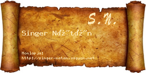 Singer Nátán névjegykártya